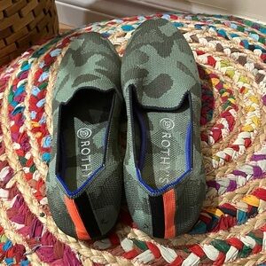Rothy's Green Camouflage Slip-Ons